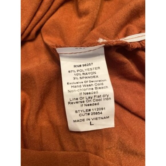 Per Seption Concept-Solid Tab Sleeve Blouse Orange - Picture 9 of 9